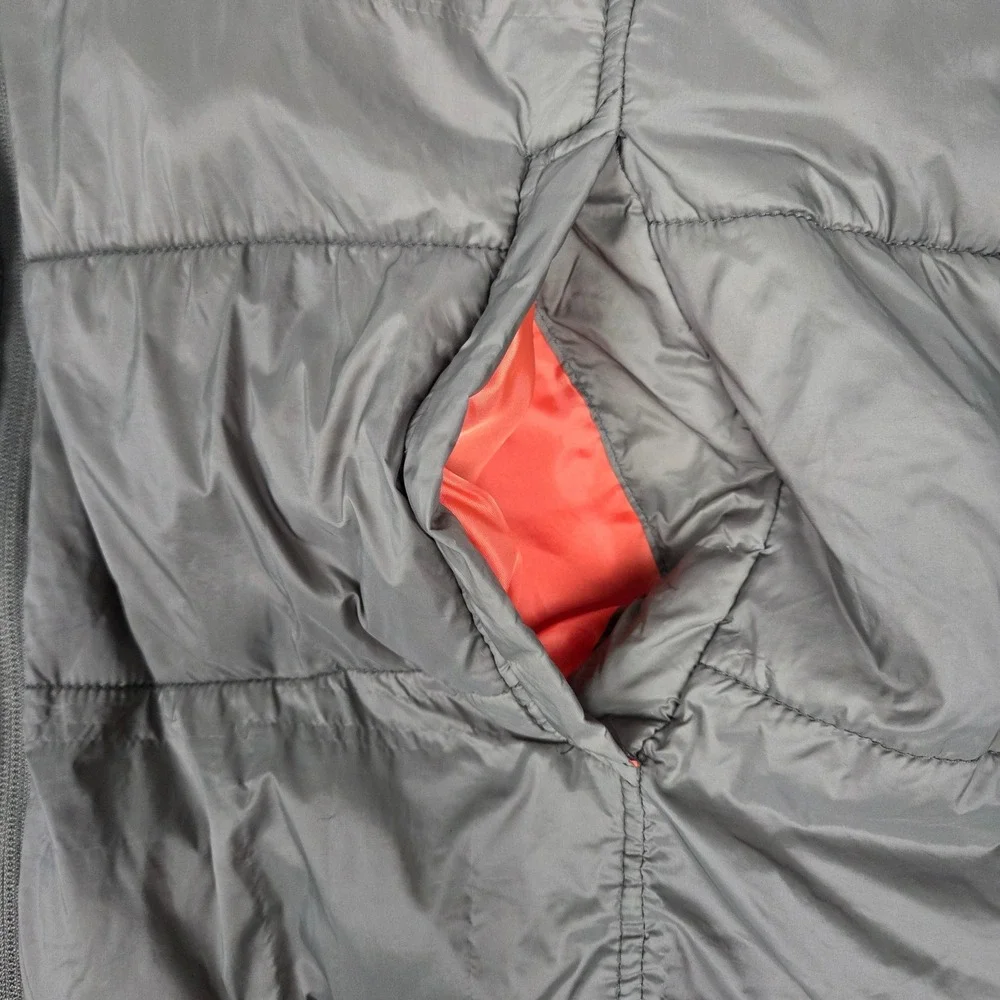 IZOD Mens Puffer Vest Olive Green Orange Lining Full Zip Quilted XL 261137